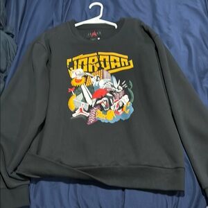 Jordan Black Crewneck Sweater with Graphic Design